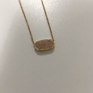 Kendra Scott gold chain pink pendant necklace